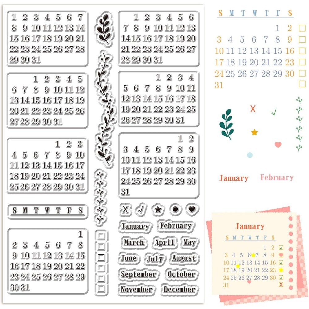 Calendar Clear Stamps Sheets R - Rubber Date Stamp 리뷰 및 가격