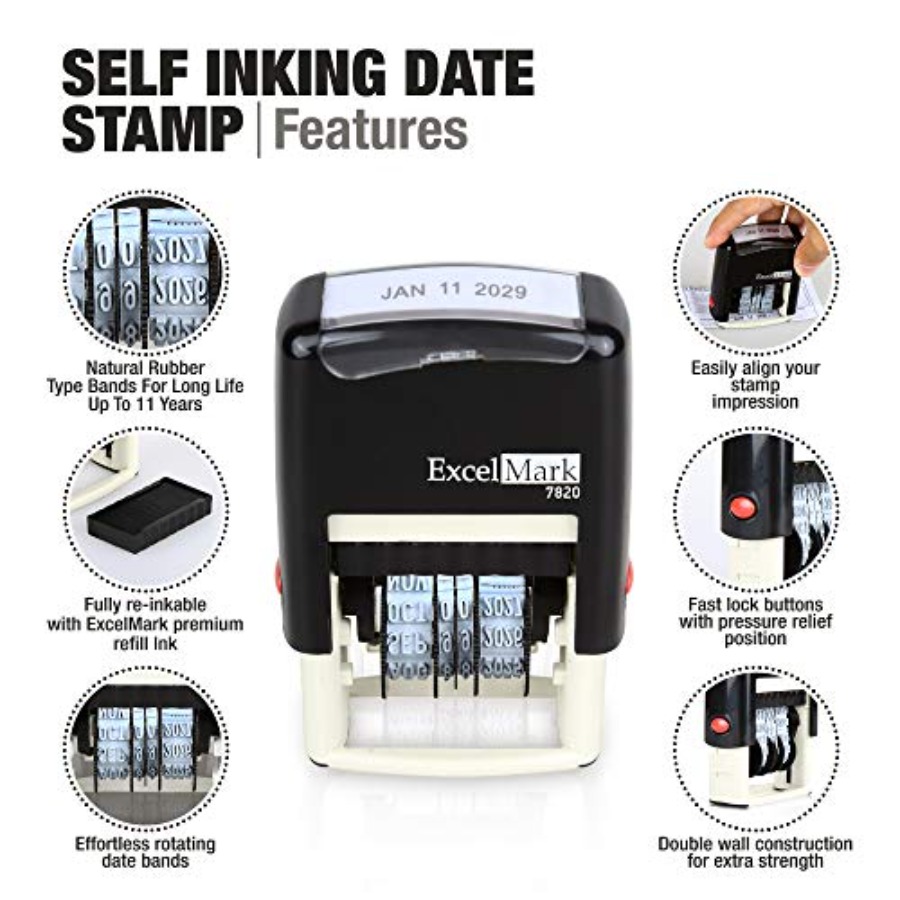 7820 Self-Inking Rubber Date S - Rubber Date Stamp 리뷰 및 가격