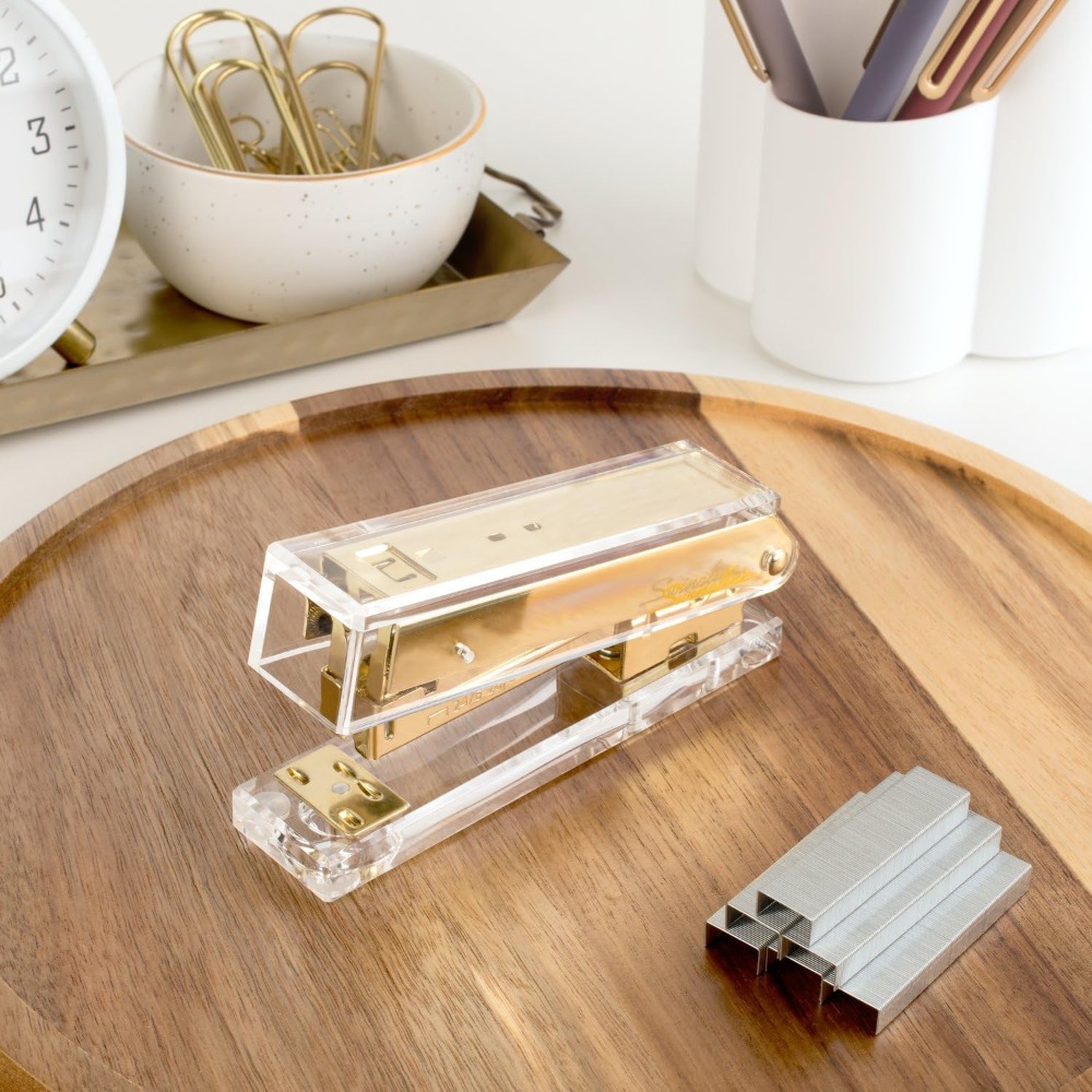 Compact Clear Acrylic Gold Sta - Stapler Half Strip 리뷰 및 가격