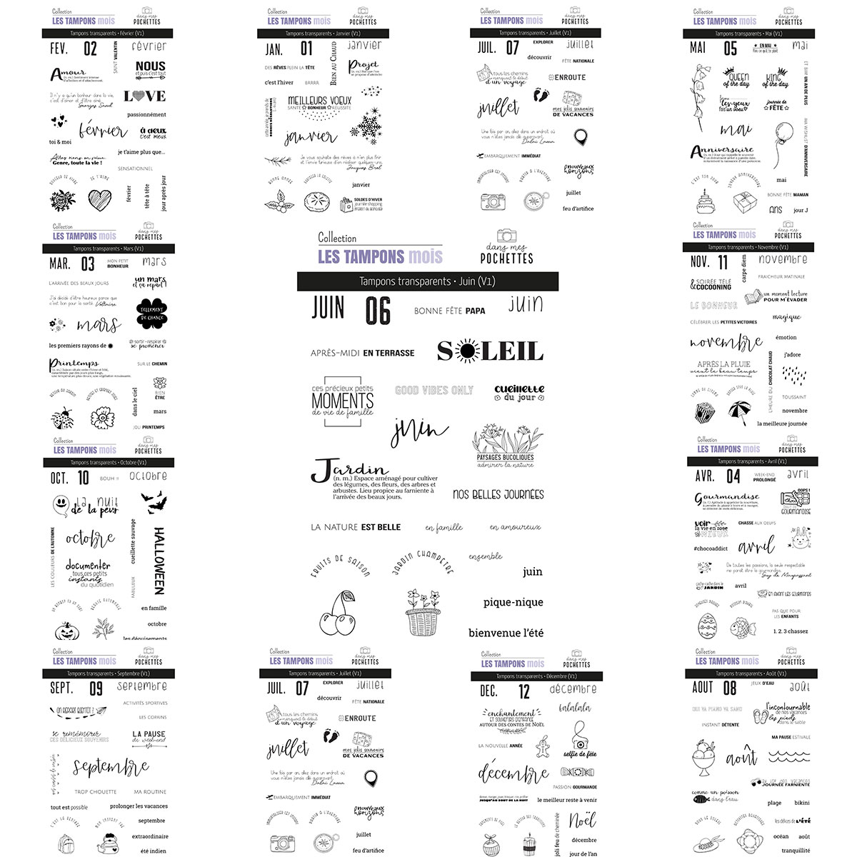 French Month Themed Clear Stam - Rubber Date Stamp 리뷰 및 가격