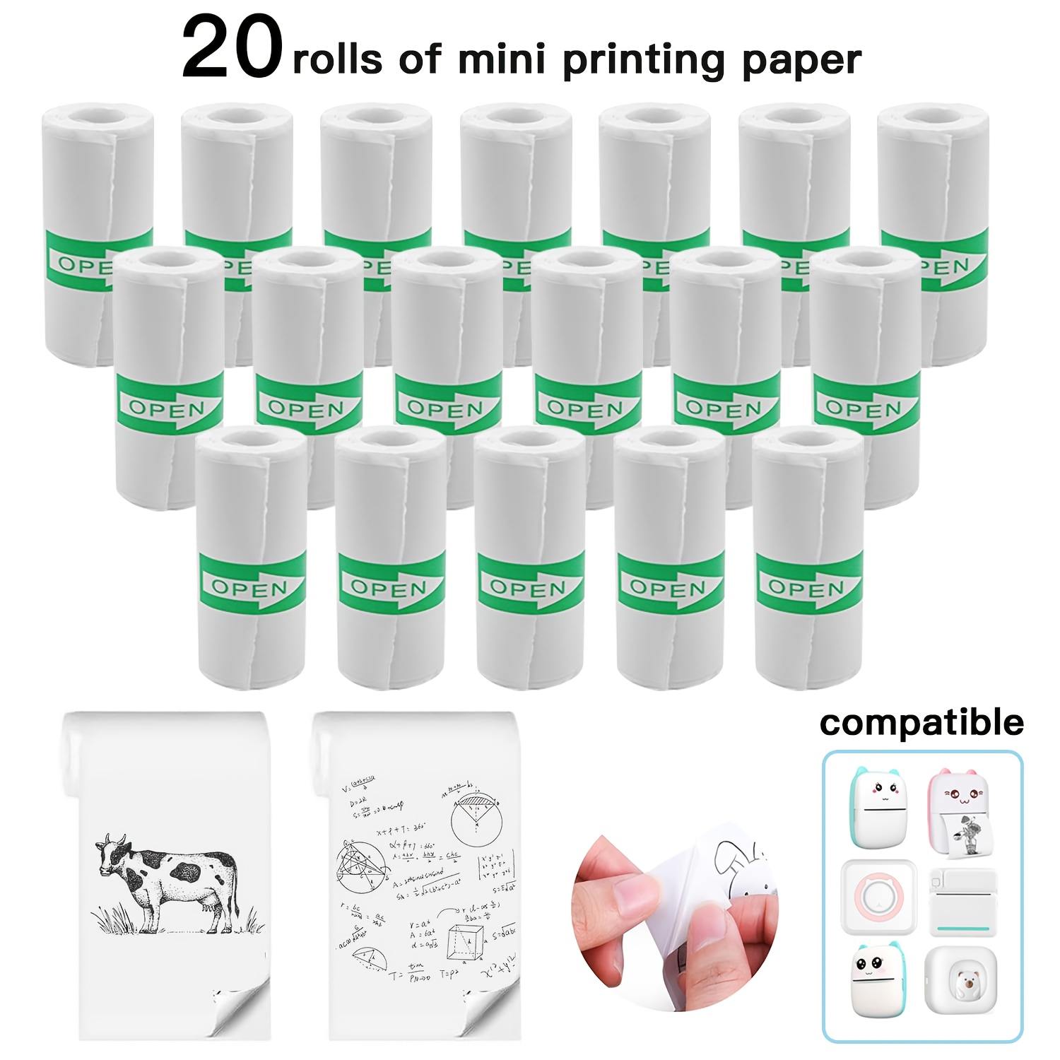 20 Rolls White Thermal Sticker - Ink Blotter Paper 리뷰 및 가격