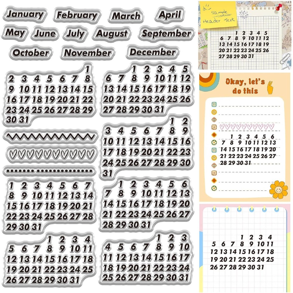 Calendar Date Clear Stamps Vin - Rubber Date Stamp 리뷰 및 가격