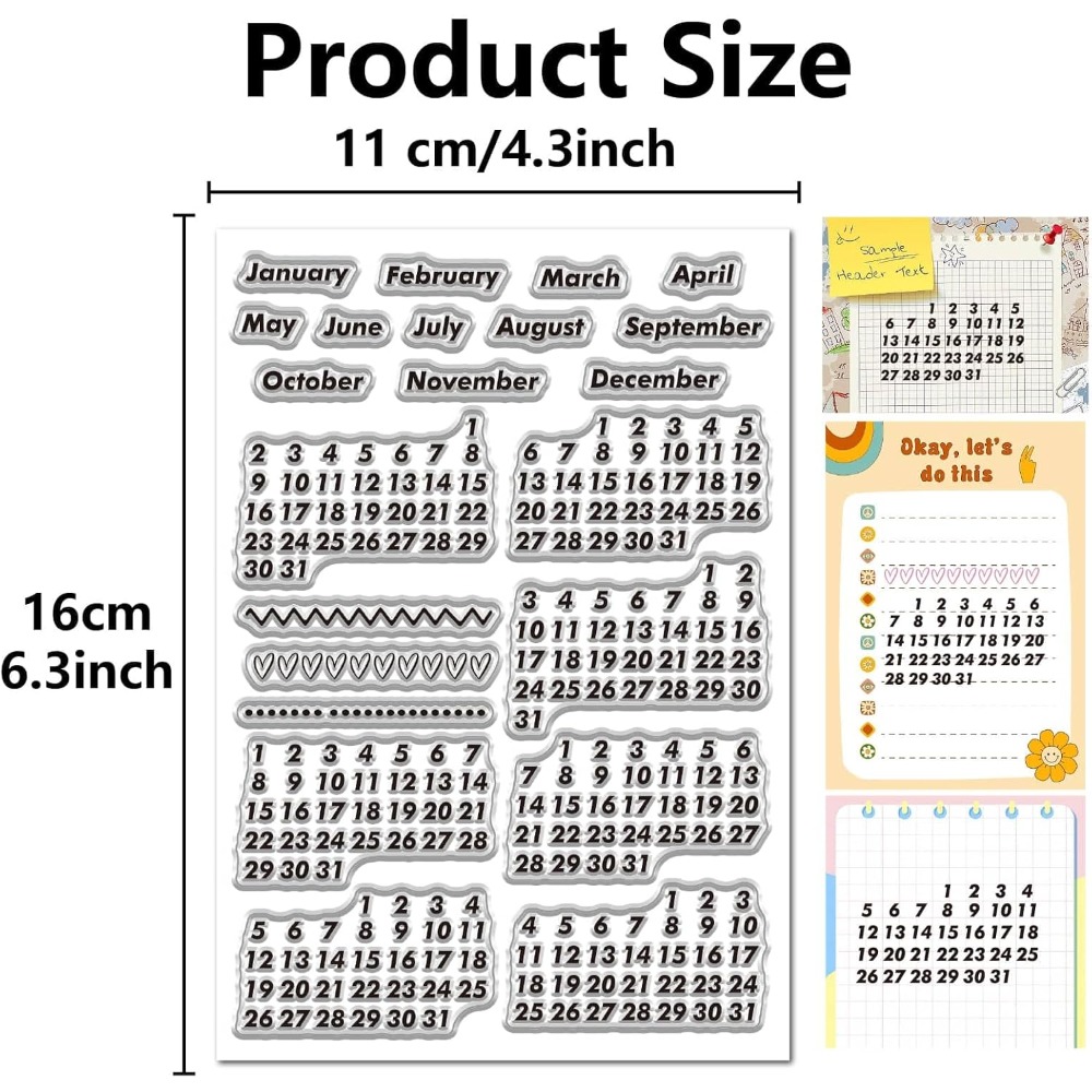 Calendar Date Clear Stamps Vin - Rubber Date Stamp 리뷰 및 가격