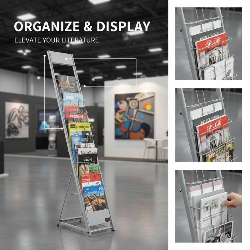 Brochure Display Rack, 10 Pock - Magazine Holder Rack 리뷰 및 가격
